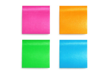 Fototapeta premium Four colorful sticky notes on a transparent background, perfect for adding a touch of organization to any project