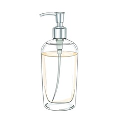 Glass Pump Bottle with Liquid Soap.