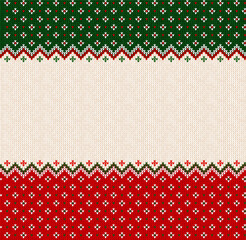 Cozy Knitted Christmas Border with Snowflakes