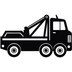 tow truck silhouette vector art