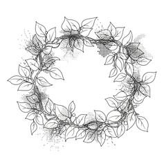 abstract floral frame with flowers