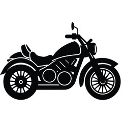 Obraz premium trike motorcycle silhouette vector art