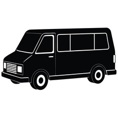 utility van silhouette vector art