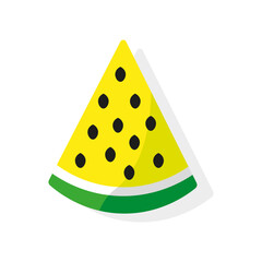 Watermelon slice illustration. Fresh summer fruit. Healthy food icon. Vector dessert graphic.