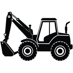backhoe loader silhouette vector art