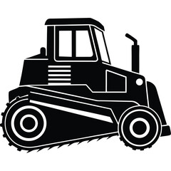 bulldozer silhouette vector art