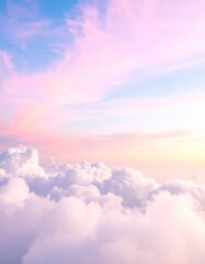  serene and ethereal dreamscape featuring delicate, wispy clouds suspended within 