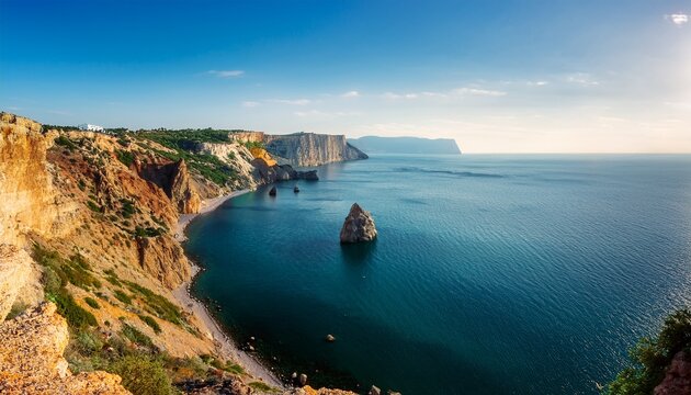 the cliffs of cape fiolent on the black sea coast of crimea