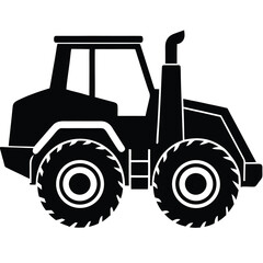 front loader silhouette vector art