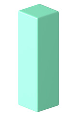 3D rectangle png green cuboid geometric shape sticker, transparent background