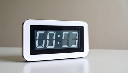 Digital Clock with White, Time, and 0000.