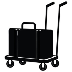 luggage trolley silhouette vector art