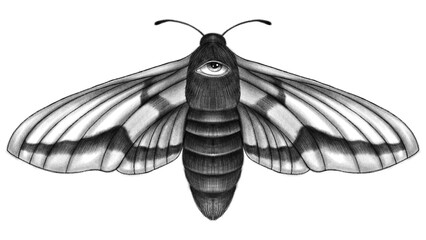 Spirit moth png, spiritual illustration, transparent background