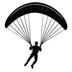 paraglider silhouette vector art