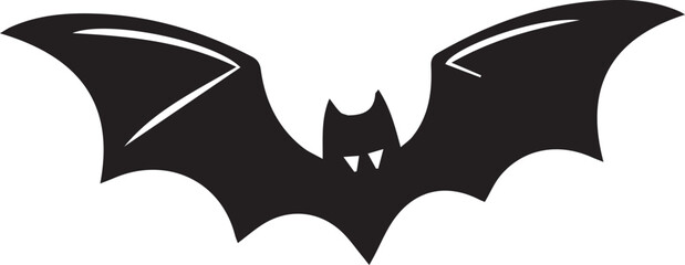Black and orange cartoon bat vector logo illustration for Halloween design