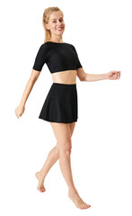 Blonde woman in swimwear mockup png