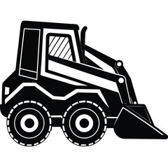 Naklejka premium skid steer loader silhouette vector art