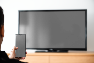 TV and phone png screen mockup smart home technology