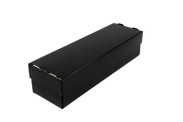 black leather box isolated on white