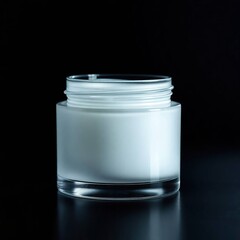 White Cream Jar on Black.