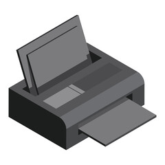 Png black office printer illustration, transparent background