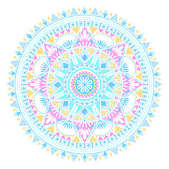 Png vibrant boho mandala design element, transparent background