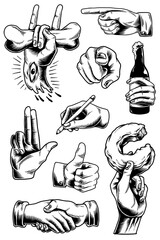 Cool hand gesture design element set © Rawpixel.com