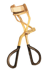 Png Watercolor eyelash curler element, transparent background