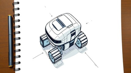 Futuristic Robot Sketch. (4)