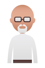 Senior man with white beard avatar transparent png