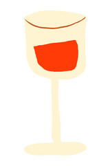 Wine glass png sticker, alcoholic drinks doodle, transparent background