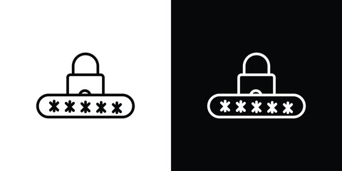 Password icons, vector best stroke icon EPS