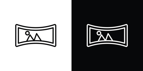 Panoramic icons, vector best stroke icon EPS