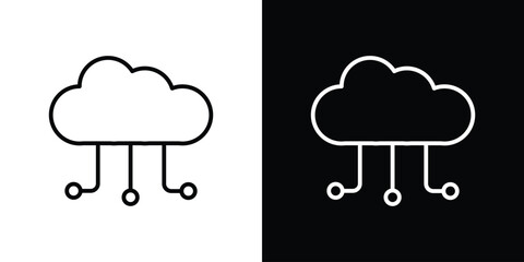 Network cloud icons, vector best stroke icon EPS