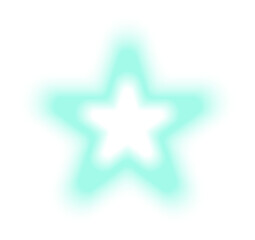 Fototapeta premium PNG Glowing mint green star on transparent background