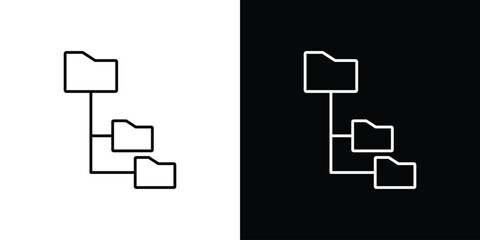 Folder tree icons, vector best stroke icon EPS