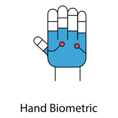 Biometric Handprint Identity Verification Vector Icon