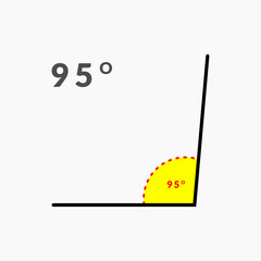 95 degree angle icon in mathematics