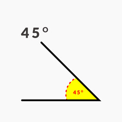 45 degree angle icon in mathematics