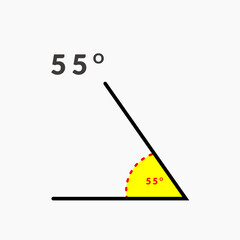 55 degree angle icon in mathematics