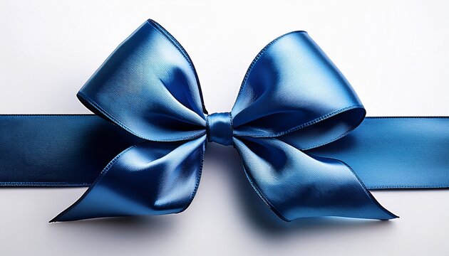 blue gift bow low light photography isolated white background - Powered by Adobe