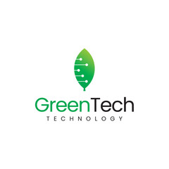 Green Technology Logo Eco-Friendly Tech Solutions