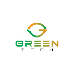 Green Tech Logo Modern Eco-Friendly Technology and Innovation