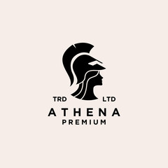 Premium goddess Athena black logo design