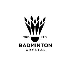 premium Badminton Shuttlecock with crystal vector abstract logo