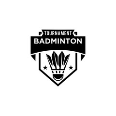 premium Badminton Shuttlecock badge logo