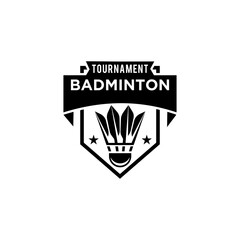 premium Badminton Shuttlecock badge logo