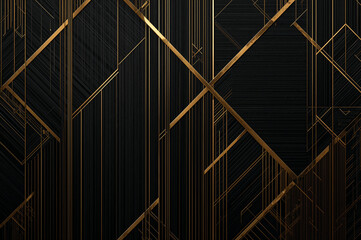 Black and gold geometric art deco lines abstract background pattern image