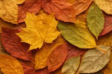 8K Autumn Leaves Background – Thin Brittle Fall Foliage with Wrinkled Texture
