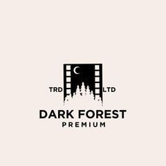 premium wood tree forest film vector logo icon design